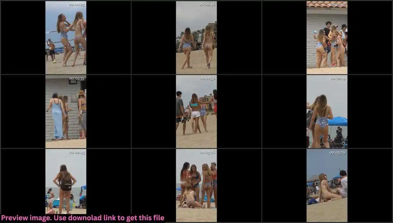 Teens In Thong On The Beach Thumbnail