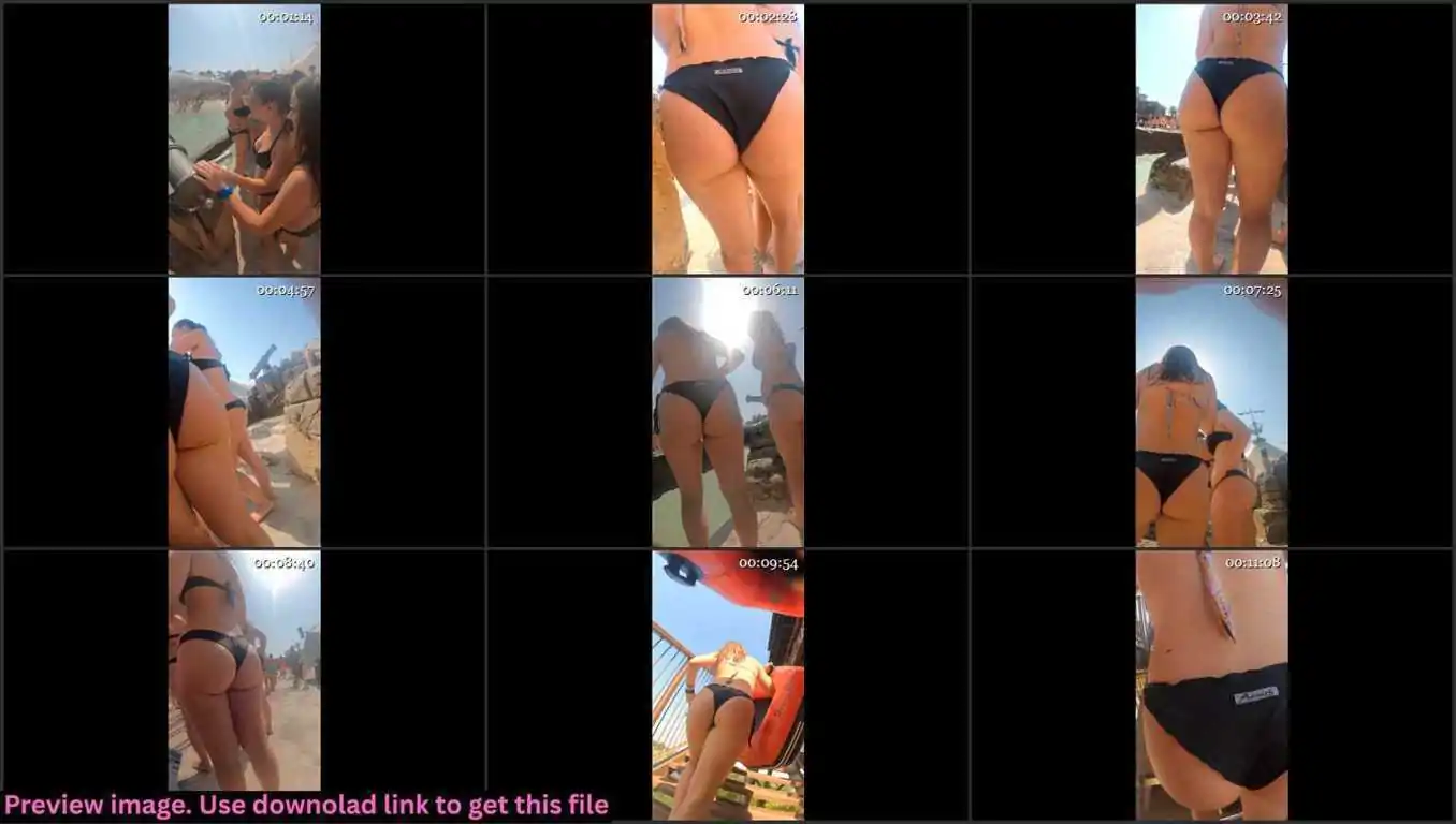 Perfect Ass Teenie In Black Bikini Thumbnail