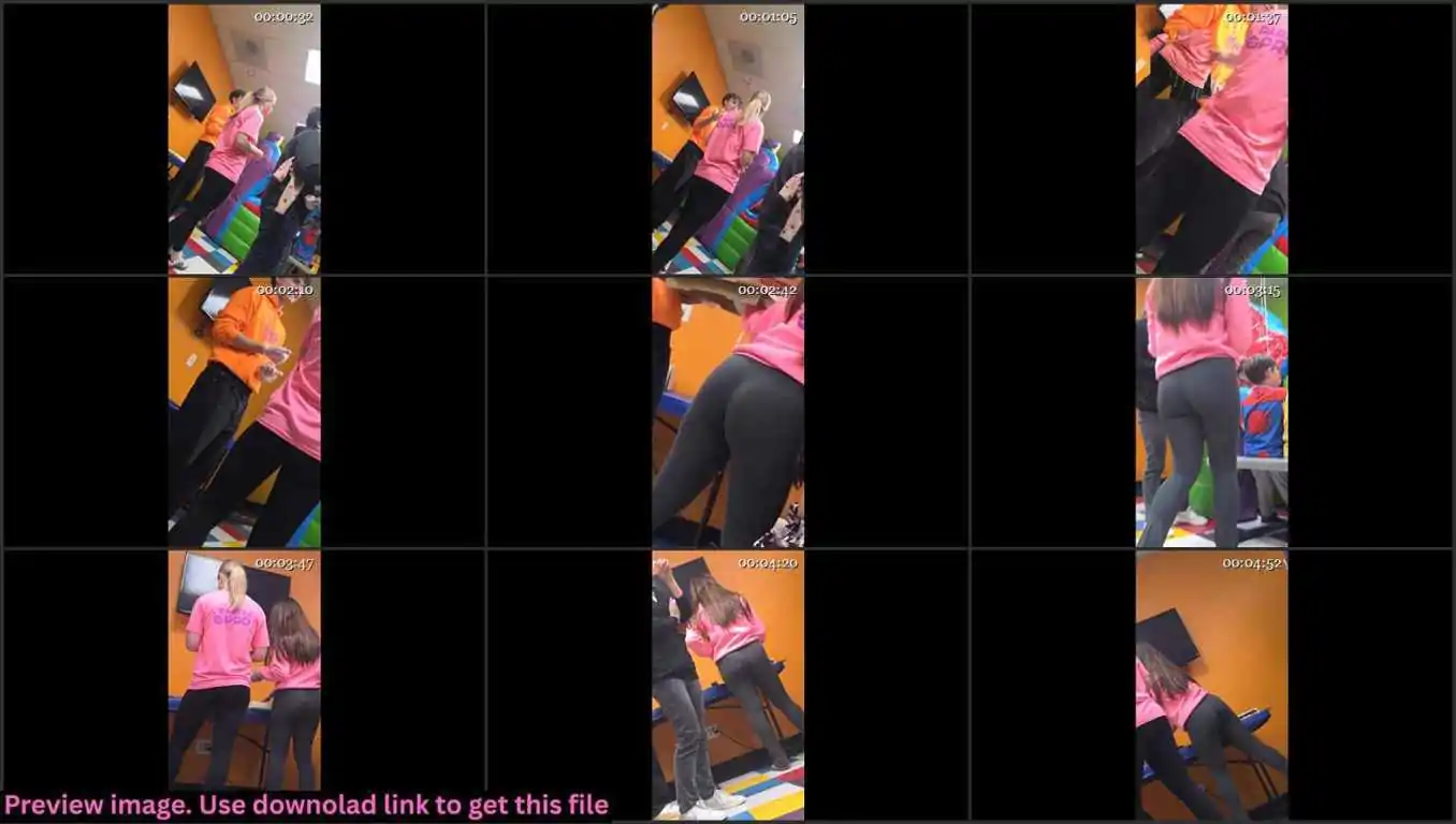 Two Teens Serving Cake In Tight Leggings Thumbnail