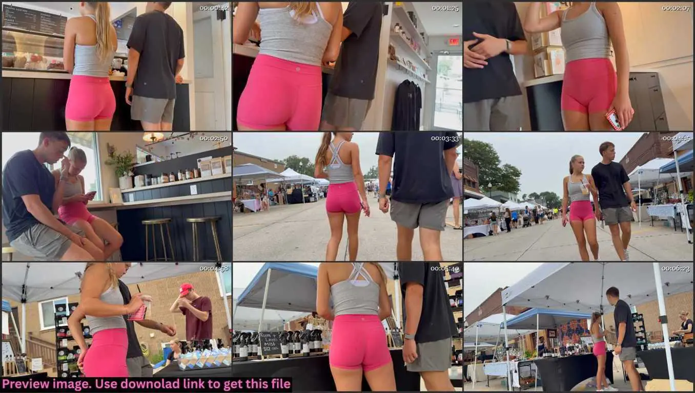 Pink Shorts Blonde Teen Cameltoe Creepshot Thumbnail