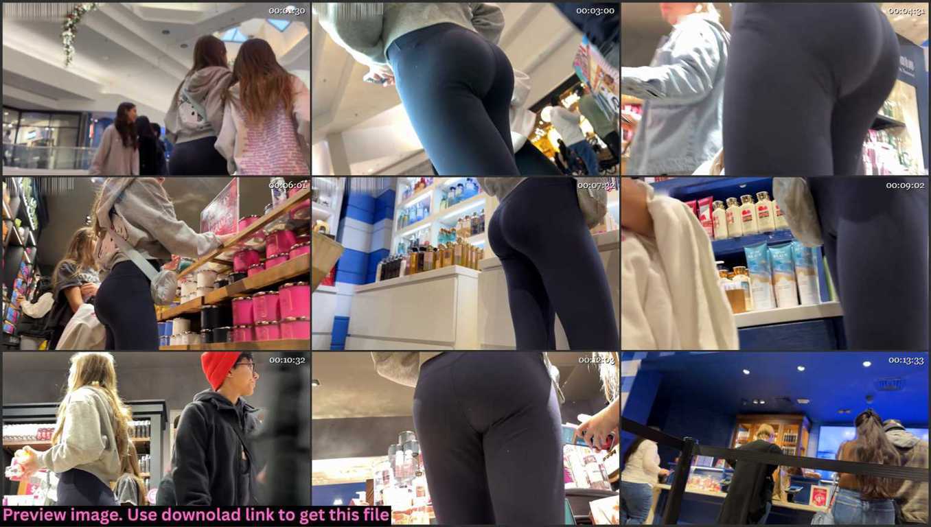 Blue Leggings Cute Teen Creepshot Ass Thumbnail